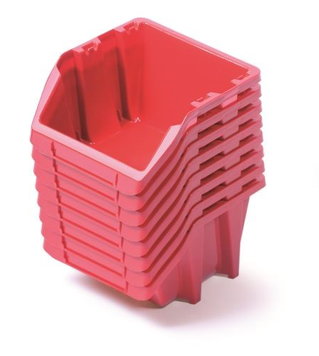 Plastové boxy 206x118x144mm Red 8ks